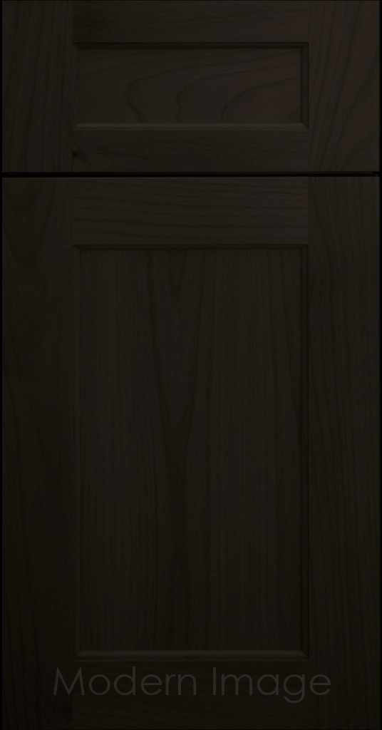 Close-up of our  Carlsbad II Shaker style cabinets with a Onyx stain.